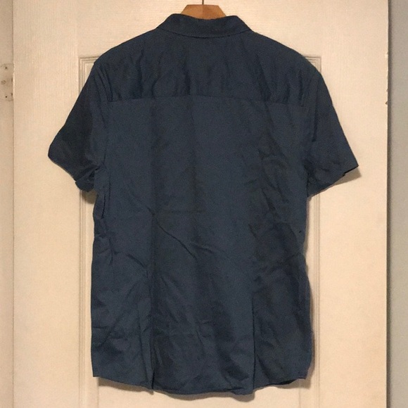 Men's Blue Calvin Klein Dash Dobby Button-front Short-sleeve Shirt - Picture 3 of 3